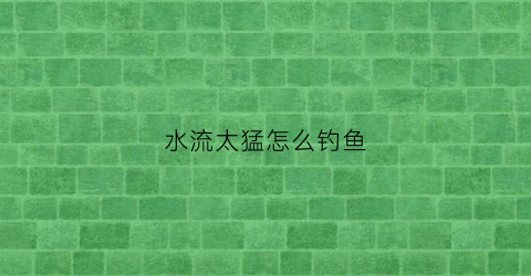 水流太猛怎么钓鱼(水流太大怎么钓鱼)