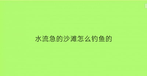 水流急的沙滩怎么钓鱼的(沙滩流水不到边)