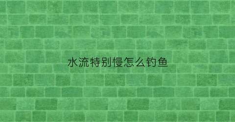 水流特别慢怎么钓鱼(水流特别慢怎么钓鱼好)