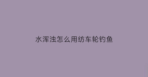 水浑浊怎么用纺车轮钓鱼(纺车轮泡水)