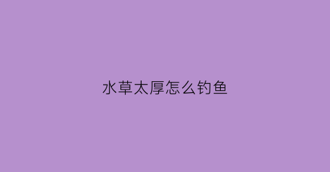 水草太厚怎么钓鱼(水草太多怎么钓鱼)