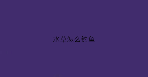 水草怎么钓鱼(水下有水草怎么钓鱼)