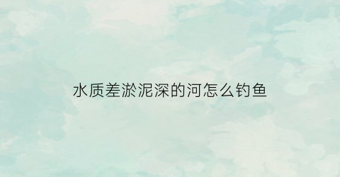水质差淤泥深的河怎么钓鱼(水浅淤泥深怎么钓鱼)