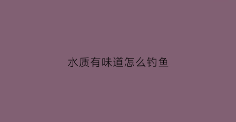 水质有味道怎么钓鱼(水质臭怎么办)