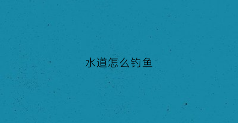 水道怎么钓鱼(水道怎么钓鱼视频)