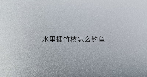 水里插竹枝怎么钓鱼(水插竹子怎样生根)