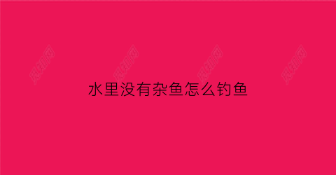 水里没有杂鱼怎么钓鱼(清水里没有鱼)