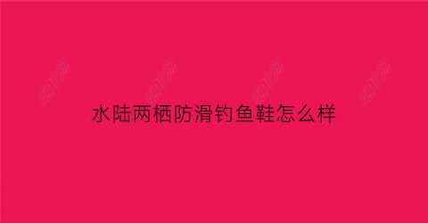 水陆两栖防滑钓鱼鞋怎么样(水陆两栖概念车)
