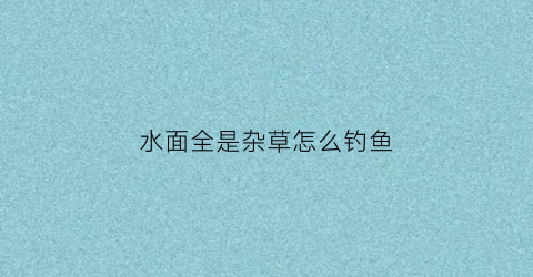 水面全是杂草怎么钓鱼(水面杂草的名称)