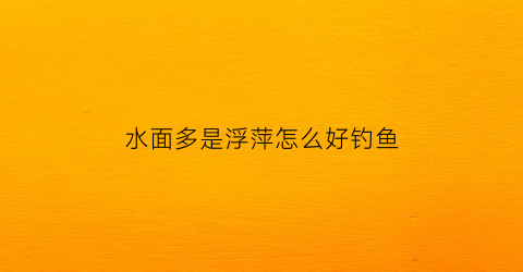 水面多是浮萍怎么好钓鱼(水面长浮萍水质情况)