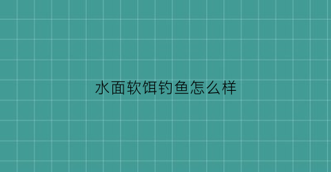 水面软饵钓鱼怎么样(软饵是钓浮还是钓底)
