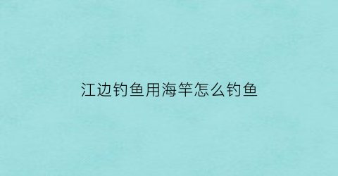 江边钓鱼用海竿怎么钓鱼