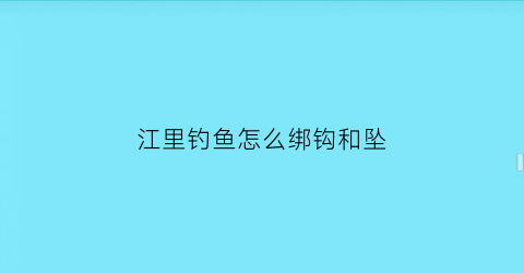 江里钓鱼怎么绑钩和坠(江里钓鱼怎么绑钩和坠钩视频)