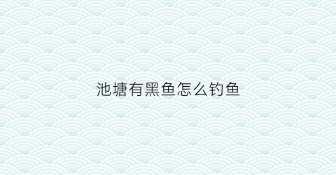 池塘有黑鱼怎么钓鱼(塘里有黑鱼怎么办)