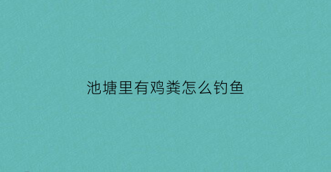 池塘里有鸡粪怎么钓鱼(喂鸡粪的鱼塘怎么钓草鱼)