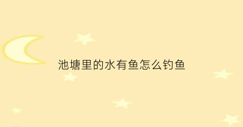 池塘里的水有鱼怎么钓鱼(池塘里面的水)