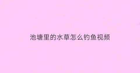 “池塘里的水草怎么钓鱼视频(池塘底下水草太多鱼怎么钓)