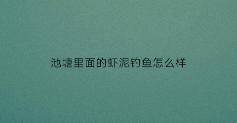 池塘里面的虾泥钓鱼怎么样(虾塘泥皮用什么药能化掉)