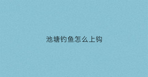 池塘钓鱼怎么上钩(池塘钓鱼怎么上钩视频)