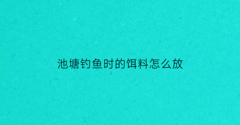 池塘钓鱼时的饵料怎么放(钓池塘鱼用什么饵料)