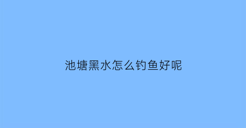 池塘黑水怎么钓鱼好呢(池塘黑水怎么钓鱼好呢)