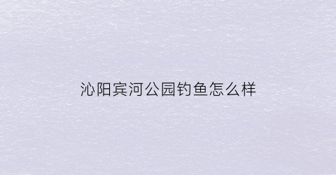 “沁阳宾河公园钓鱼怎么样(沁阳滨河公园作文300字)