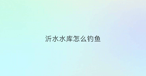 沂水水库怎么钓鱼(临沂沂水水库)