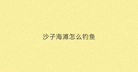 沙子海滩怎么钓鱼(沙滩钓鱼技巧视频教程)