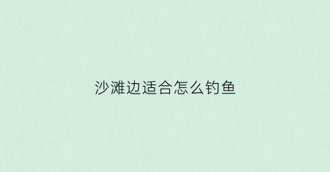 沙滩边适合怎么钓鱼(沙滩怎么钓大鱼)