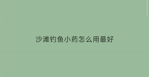 沙滩钓鱼小药怎么用最好(沙滩钓鱼用什么饵料)