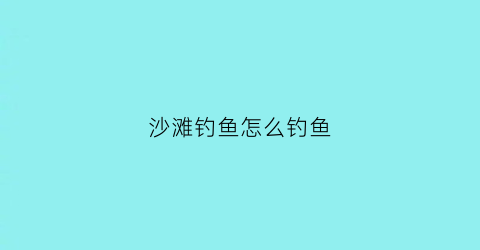 “沙滩钓鱼怎么钓鱼(沙滩钓鱼怎么钓鱼最好)