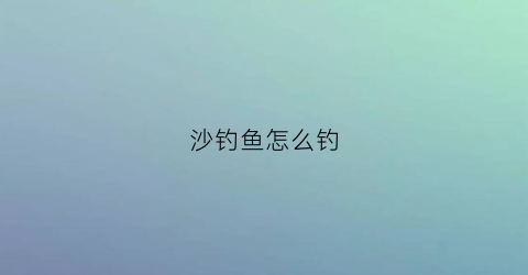 沙钓鱼怎么钓(钓沙勾视频教程)