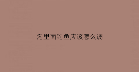 沟里面钓鱼应该怎么调(野沟怎么钓)