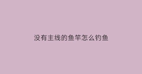 没有主线的鱼竿怎么钓鱼(没有竿稍线怎么办)