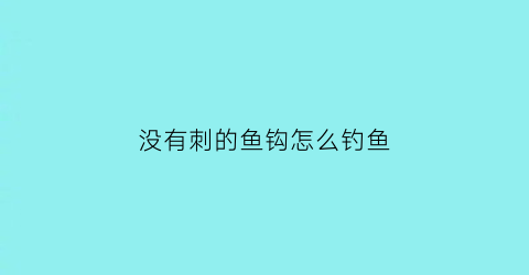 “没有刺的鱼钩怎么钓鱼(没有刺的鱼钩怎么钓鱼最好)