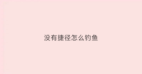 “没有捷径怎么钓鱼(没有捷径是什么意思)