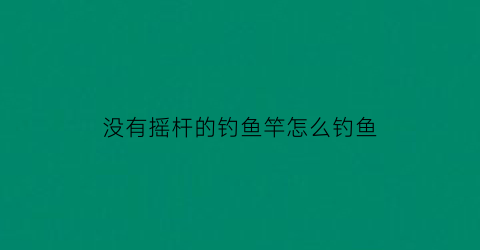 没有摇杆的钓鱼竿怎么钓鱼(钓鱼竿没有鱼漂能不能钓)