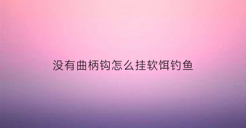 没有曲柄钩怎么挂软饵钓鱼