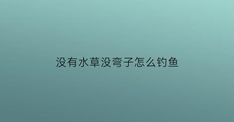 “没有水草没弯子怎么钓鱼(没有鱼水草能不能活)