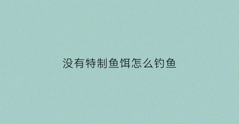 没有特制鱼饵怎么钓鱼(没有特制鱼饵怎么钓鱼呢)
