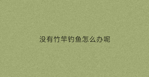 没有竹竿钓鱼怎么办呢(没有鱼竿钓鱼)