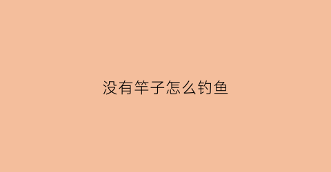 没有竿子怎么钓鱼(没有钓鱼竿怎么办)