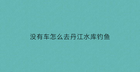 没有车怎么去丹江水库钓鱼(丹江水库晚上钓鱼为何没口)
