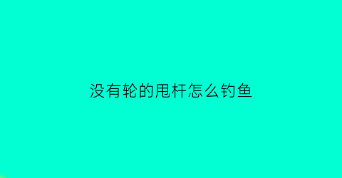 没有轮的甩杆怎么钓鱼(甩杆钓鱼不用鱼饵吗)