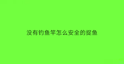 没有钓鱼竿怎么安全的捉鱼