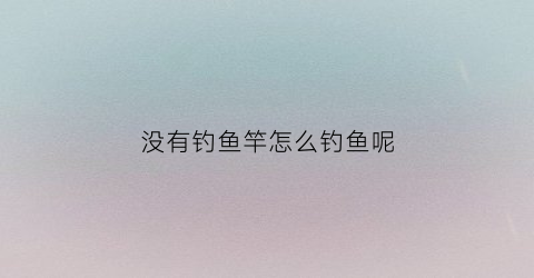 没有钓鱼竿怎么钓鱼呢(没有鱼竿的钓鱼装备)