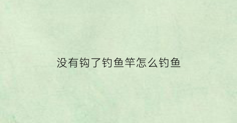 “没有钩了钓鱼竿怎么钓鱼(没有鱼钩怎么钓鱼)