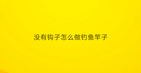 “没有钩子怎么做钓鱼竿子(没有鱼钩可以用什么东西)