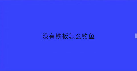 没有铁板怎么钓鱼(没有铁板怎么做铁板鱿鱼)