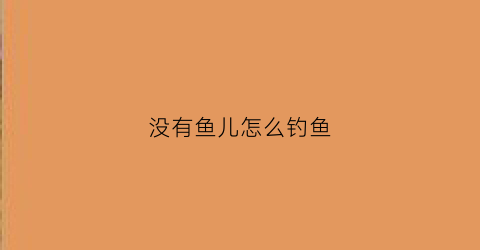 没有鱼儿怎么钓鱼